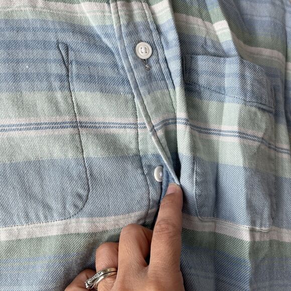 Faherty Reversible Shirt Short Sleeve 100% Cotton 2 shirts in One, Size L - Picture 7 of 11